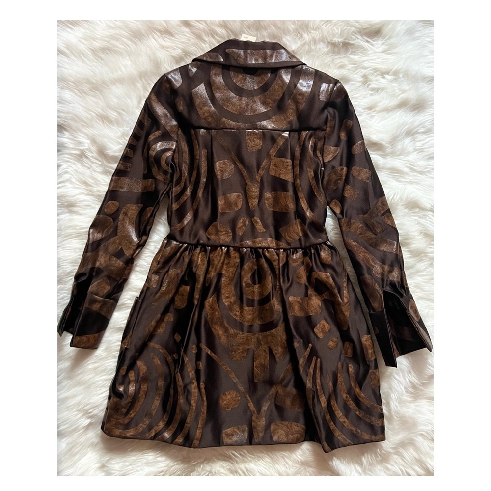 New! GILES DEACON Runway Painted Silk Shirt Dress - Picture 6 of 9